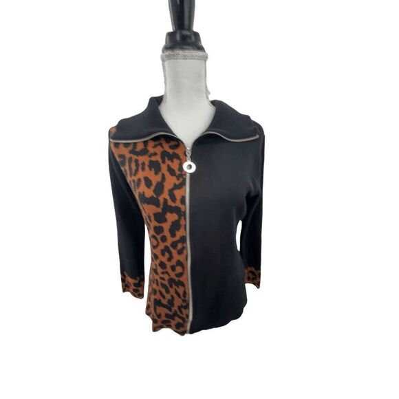 Angel  animal print full zip sweater - Picture 1 of 14